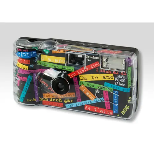 Nedwidek Einwegkamera 'I mog di'" schwarz 27 Aufnahmen mit Blitz"