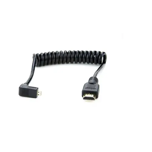Atomos Micro HDMI auf HDMI 30-45 cm gewinkelt, Spiralkabel