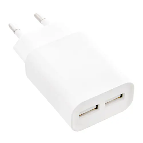 InLine USB Ladegerät DUO weiß, Netzteil 2-fach, Stromadapter 100-240V zu 5V/2,1A