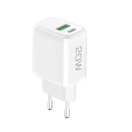 Fontastic Netzteil Ovin, USB-A FC3 + Typ-C PD20W, weiß