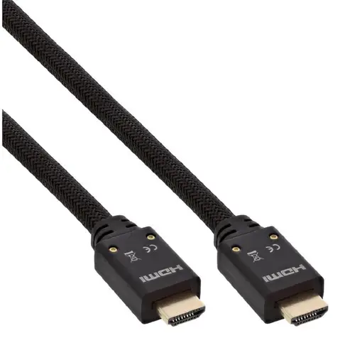 InLine HDMI Aktiv-Kabel, HDMI-High Speed mit Ethernet, 4K2K, 15 m, schwarz/gold