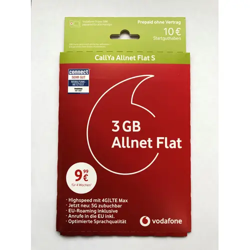 Vodafone Callya Allnet Flat S Triple SIM 10 EURO Starterkarte