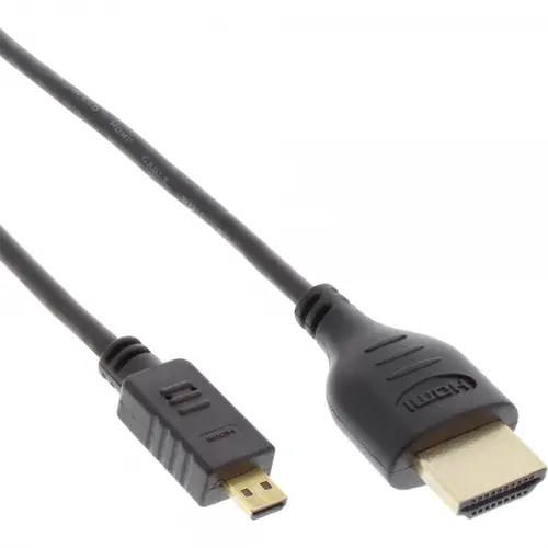 InLine Premium HDMI-A an HDMI-D Kabel slim 1 m schwarz