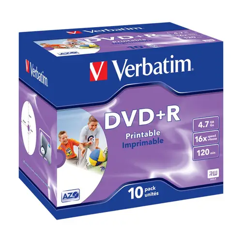 Verbatim DVD+R InkJet 10er Jewelcase