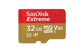 SanDisk Extreme 32 GB microSDHC Karte Action 100 MB/s mit SD-Adapter