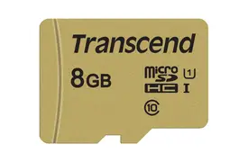 Transcend 8GB microSDHC-Karte 500S UHS-I U1 Cl10 95/60MB/s m. Adapter
