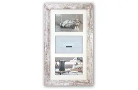 ZEP Nelson 6 3fach 13x18 cm weiß-vintage Galerie Holzrahmen