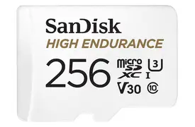 SanDisk High Endurance 256 GB microSDXC Karte mit SD-Adapter, C10, U3, V30