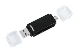 Hama Basic OTG Kartenleser, schwarz USB 2.0 SD/microSD