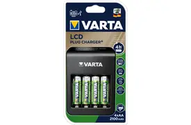 Varta LCD Plug Charger inkl. 4 AA/LR6 Mignon Power Akkus 2100 mAh