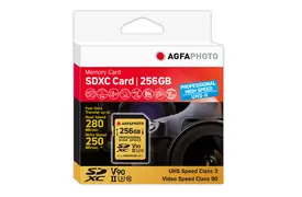 AgfaPhoto 256GB SDXC-Karte Prof. Highsp. UHS-II C10/U3/V90 250MBs/280MBs
