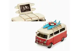 KPH Bus rot, 25,5x21,5x15 cm Dekorahmen Rahmen aus Metall