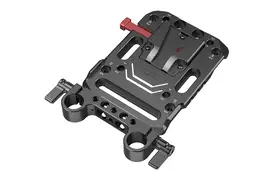 SmallRig 3016 V-Mount-Akku-Adapterplatte mit zwei 15 mm Stabklemmen