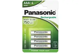 Panasonic Akku Micro (AAA/HR03) 4er Blister, Ready to Use 750 mAh