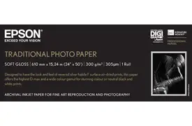 Epson Traditional Photopaper 24' x 15 m Rolle soft gloss 300 g/m² (69,96 cm)"