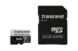 Transcend 64 GB microSDXC-Karte 340S UHS-I U3 A2 V30 160/80MB/s mit Adapter